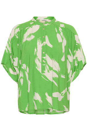 SLArjana Blouse SS Vibrant Green Splash Print - 3 - 30408998