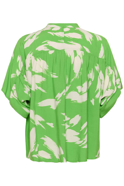 SLArjana Blouse SS Vibrant Green Splash Print - 3 - 30408998 Thumbnail