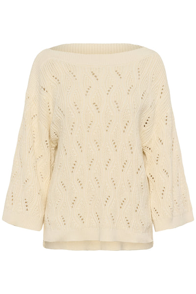 SLRava Nanna Pullover 3/4 Whisper White - 110701 - 30409009 Thumbnail