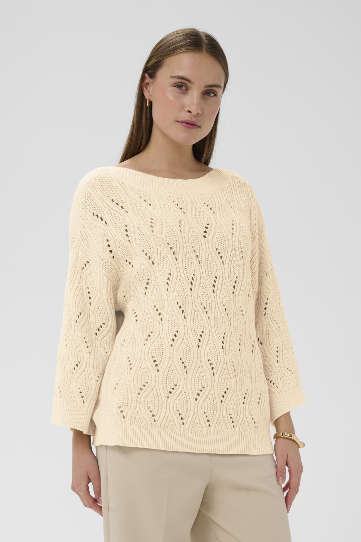 SLRava Nanna Pullover 3/4 Whisper White - 110701 - 30409009