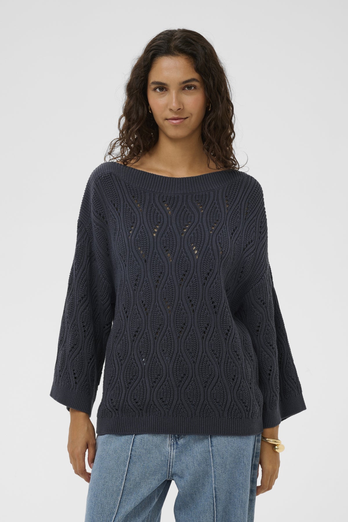 SLRava Nanna Pullover 3/4 India Ink - 194019 - 30409009