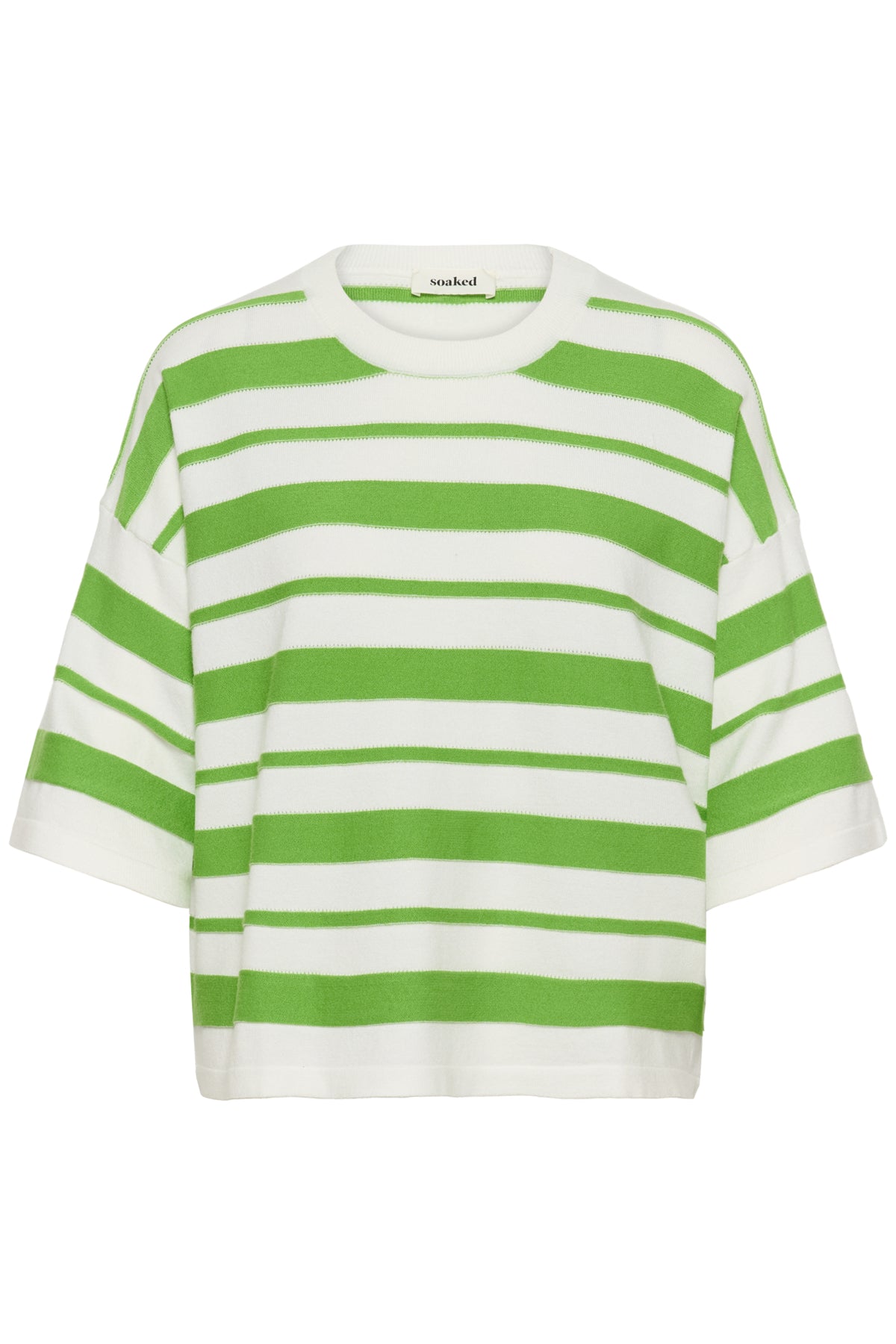 SLSpina Boxy Structure Pullove White w Green Stripe - 304694 - 30409012