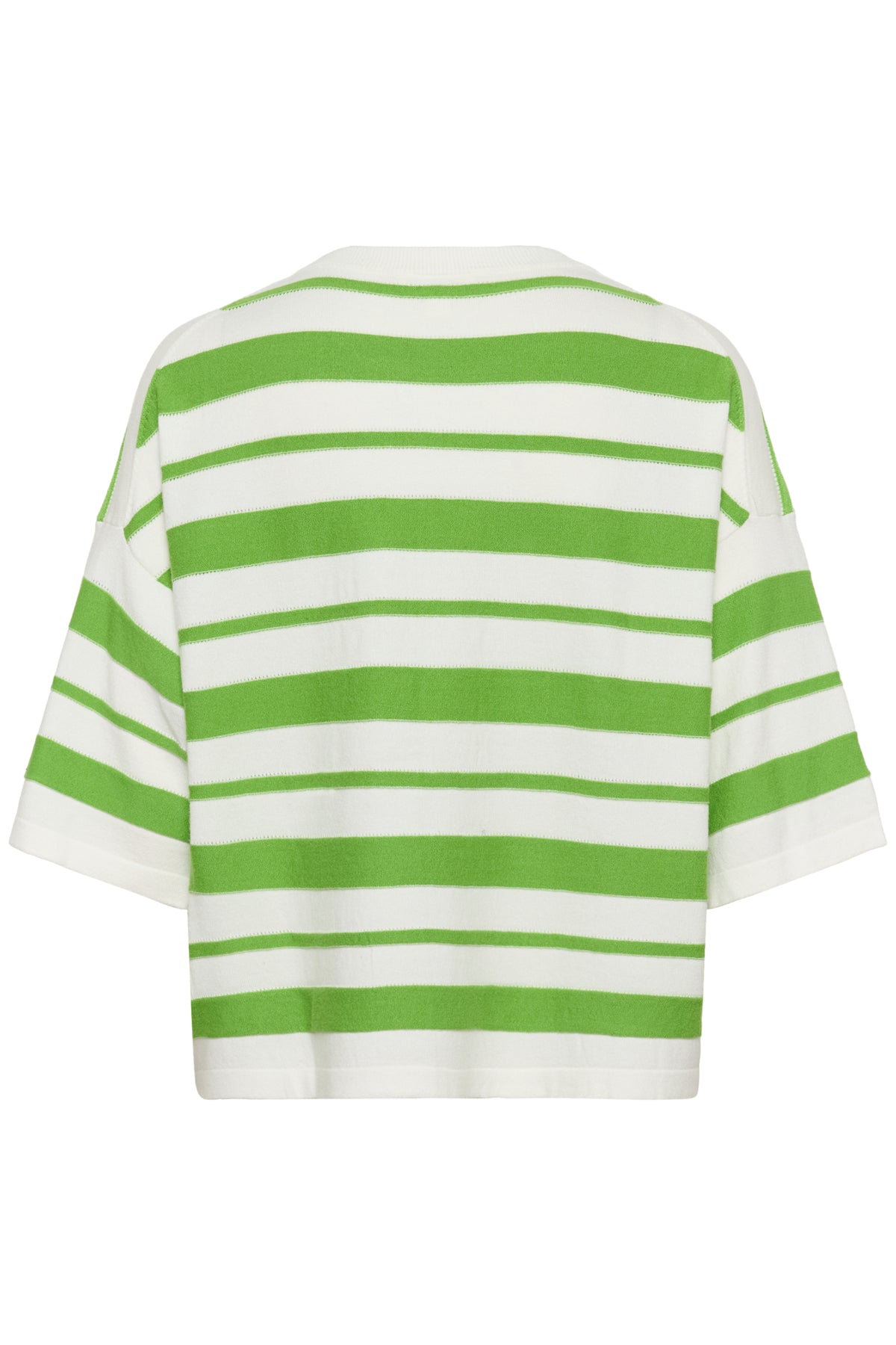 SLSpina Boxy Structure Pullove White w Green Stripe - 304694 - 30409012