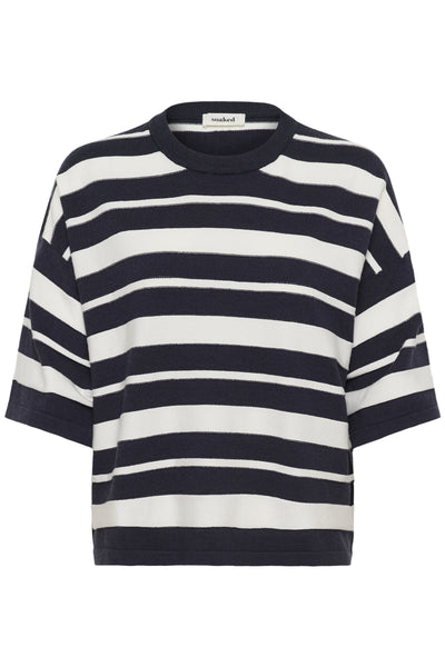 SLSpina Boxy Structure Pullove India Ink and White Stripe - 3 - 30409012 Thumbnail