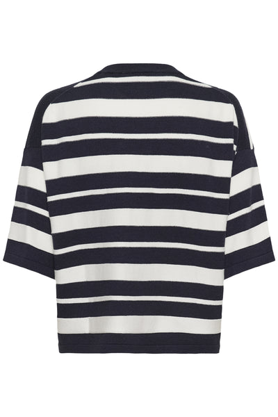 SLSpina Boxy Structure Pullove India Ink and White Stripe - 3 - 30409012 Thumbnail