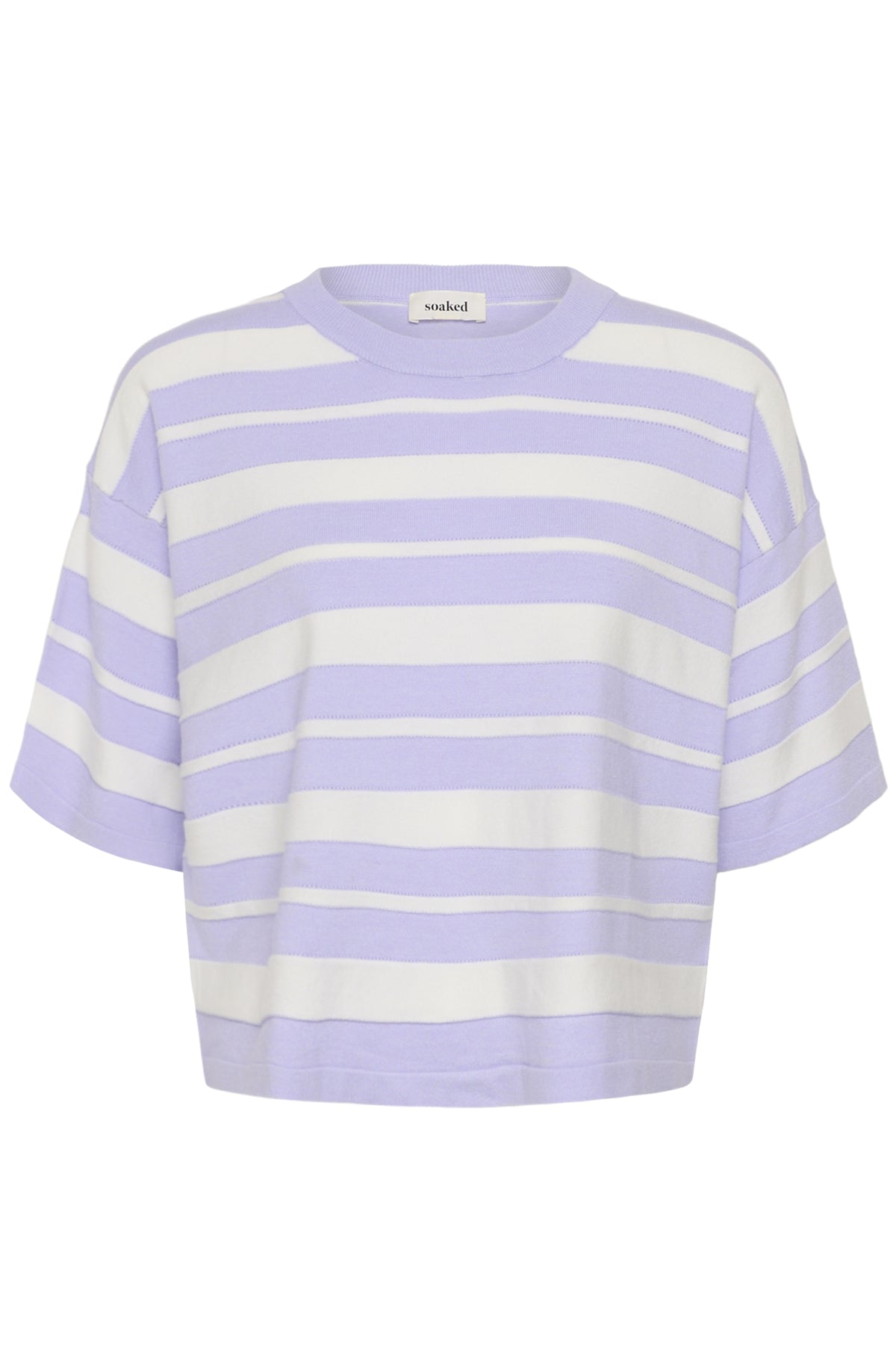 SLSpina Boxy Structure Pullove Purple Heather w White Stripe - 30409012
