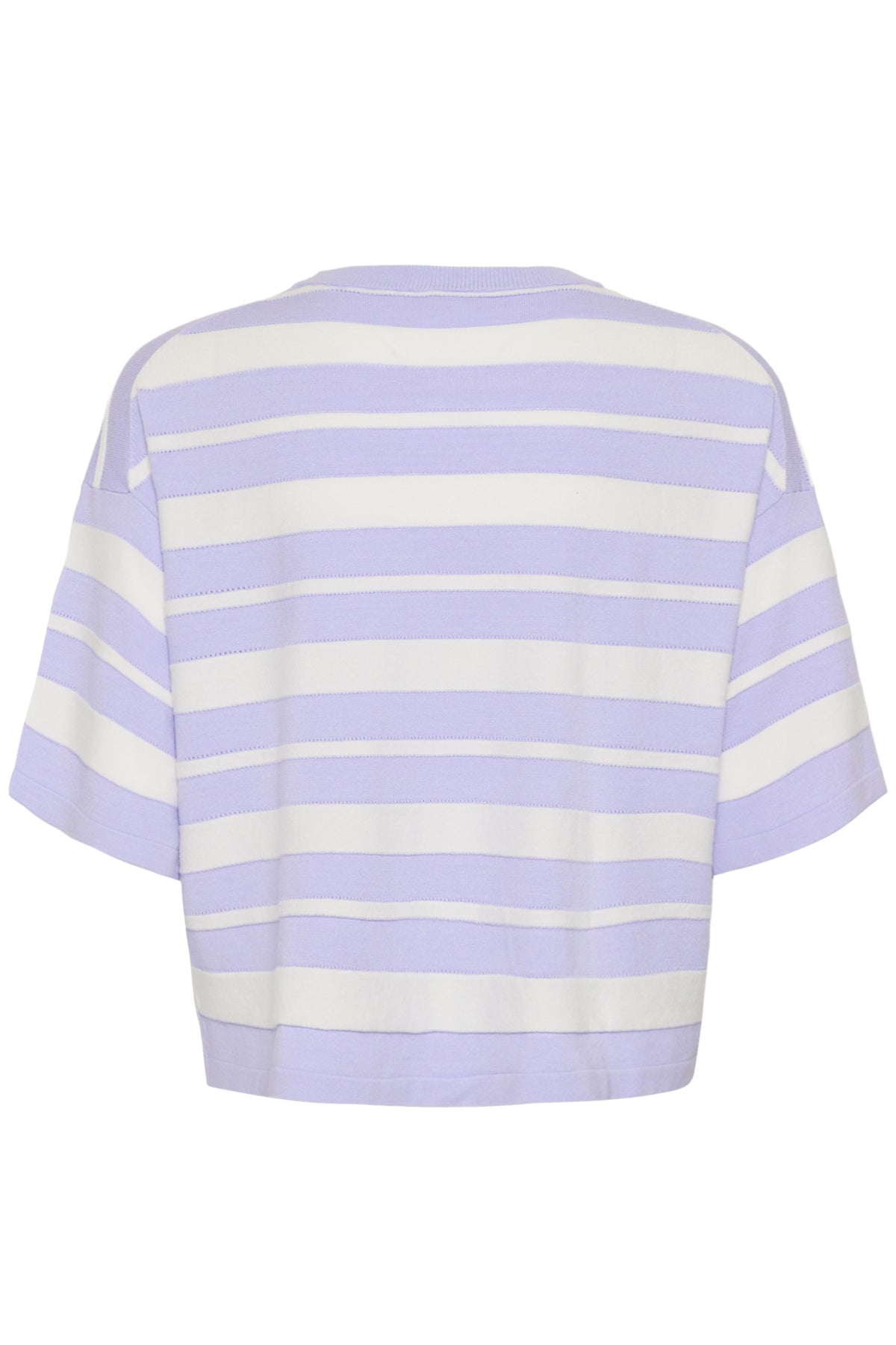SLSpina Boxy Structure Pullove Purple Heather w White Stripe - 30409012