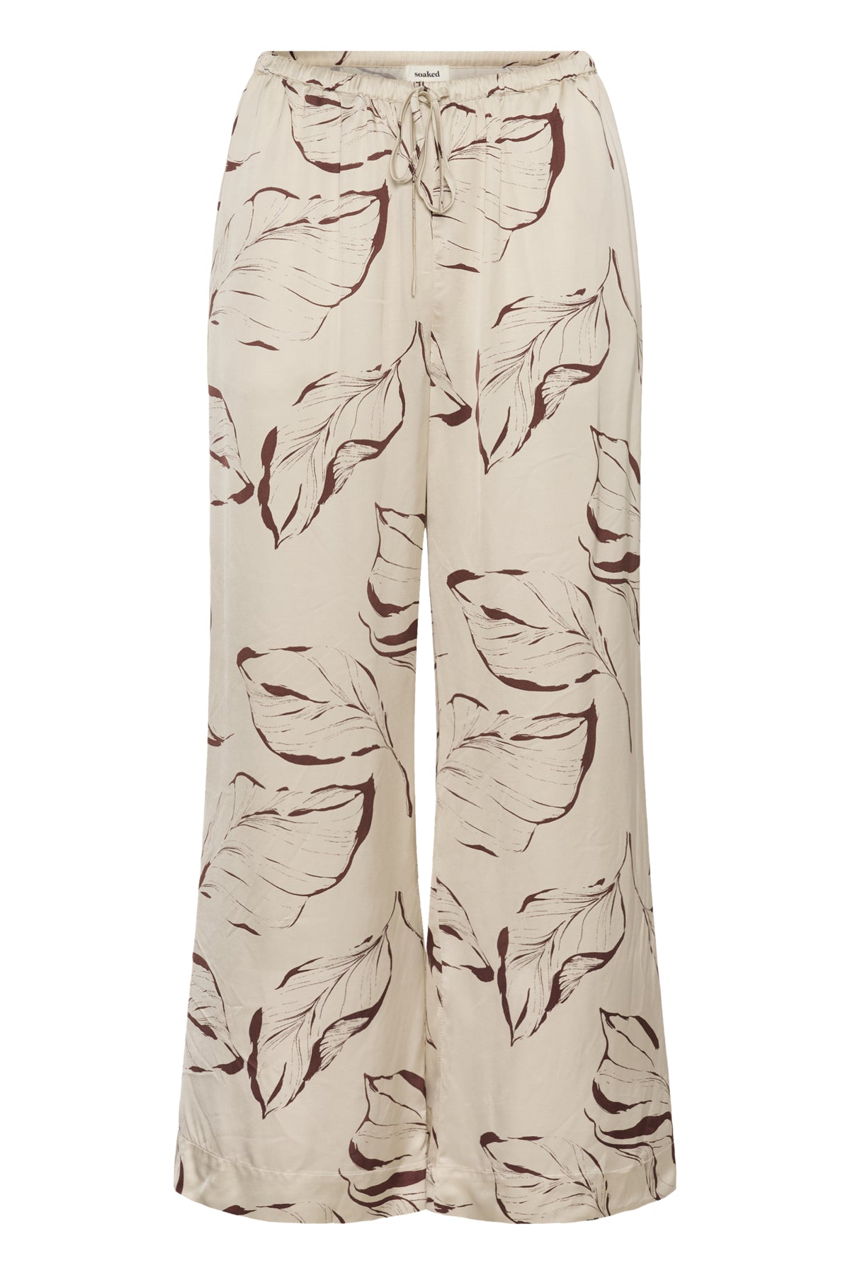 SLClero Flared Printed Pants Oatmeal Leave Print - 304871 - 30409023