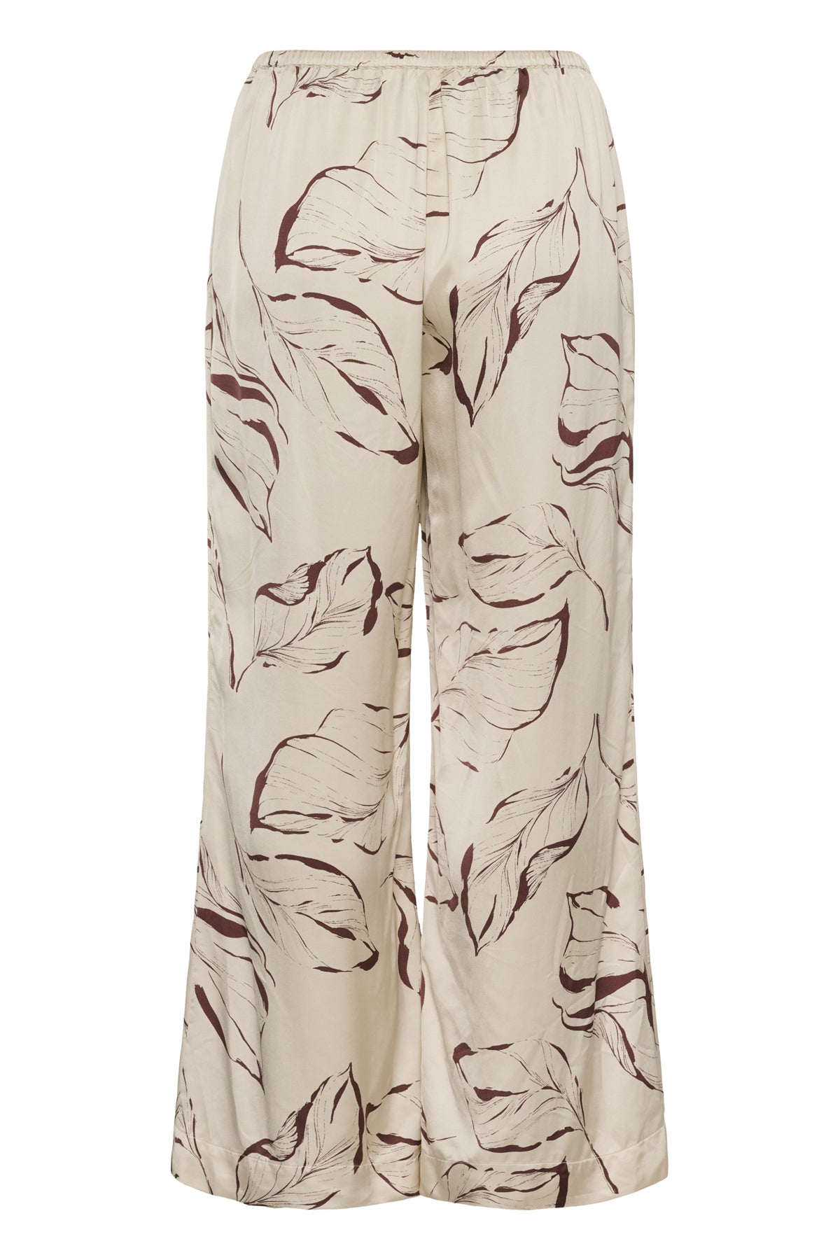 SLClero Flared Printed Pants Oatmeal Leave Print - 304871 - 30409023