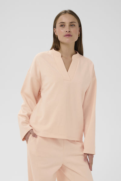 SLRolanda V-Neck Sweatshirt Pearl Blush - 121207 - 30409045 Thumbnail