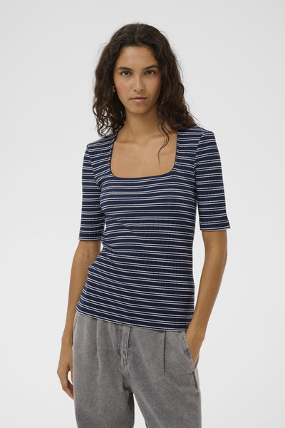 SLSimone Striped Tee India Ink Stripe - 304705 - 30409050 Thumbnail