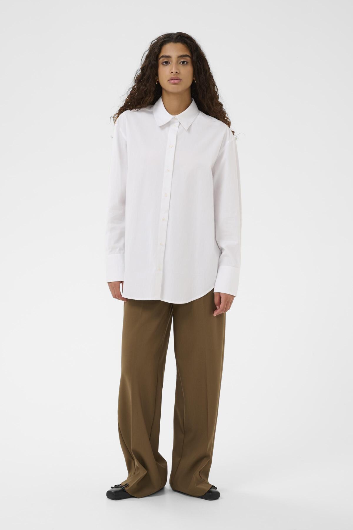 SLNoelle Poplin Shirt LS Bright White - 110601 - 30409104
