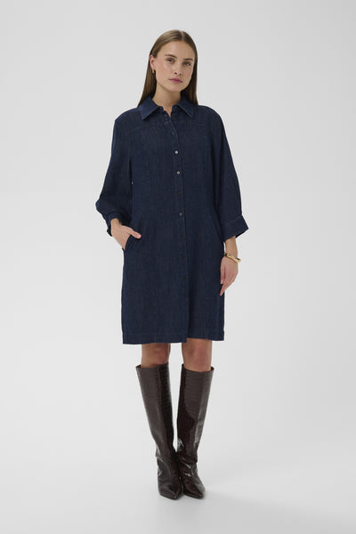 SLChaman Short Dress Dark Blue Denim - 301728 - 30409131 Thumbnail