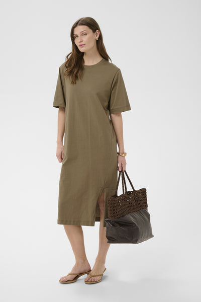 SLAeve Slit Dress Dusky Green - 170517 - 30409171 Thumbnail