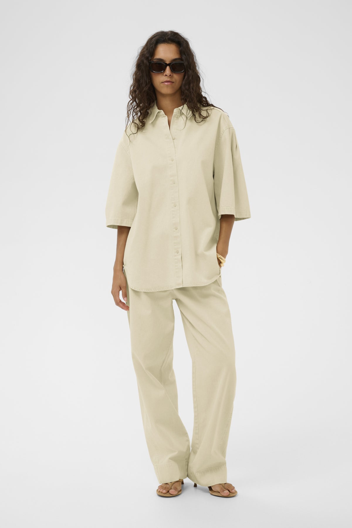 SLNinnia Shirt SS Reed Yellow Denim - 304860 - 30409187