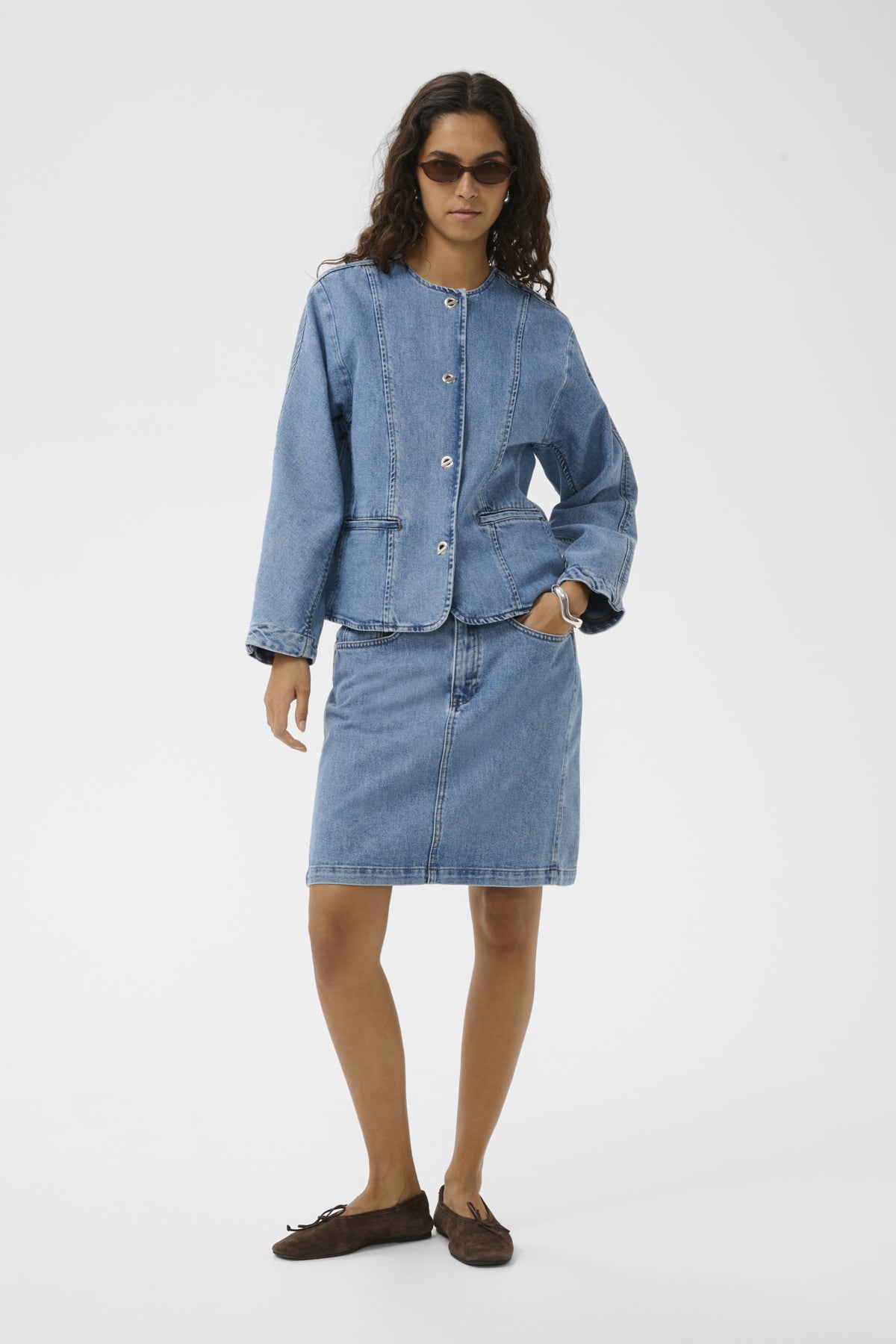 SLAdabella Skirt Light Blue Denim - 301233 - 30409202