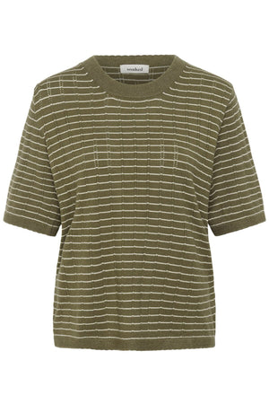 SLSpina Pullover SS Dusky Green w Turtledove St - - 30409267
