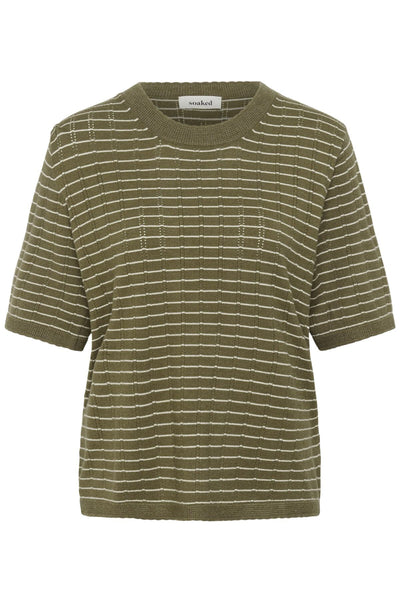 SLSpina Pullover SS Dusky Green w Turtledove St - - 30409267 Thumbnail