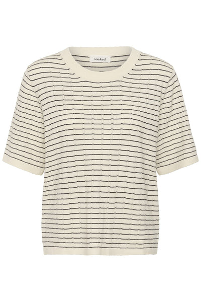 SLSpina Pullover SS Turtledove w Black stripe - 30 - 30409267 Thumbnail