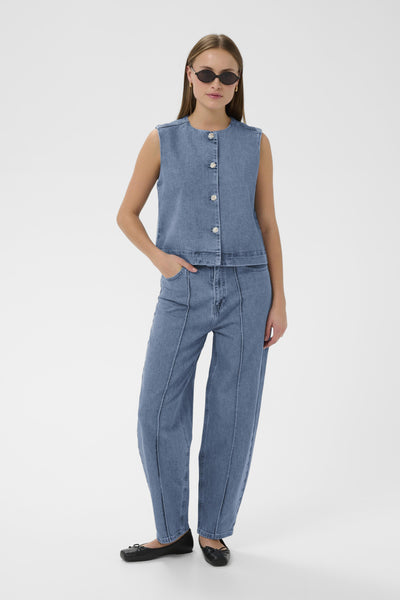 SLRinatina Barrel Jeans Medium Blue Denim - 301130 - 30409277 Thumbnail