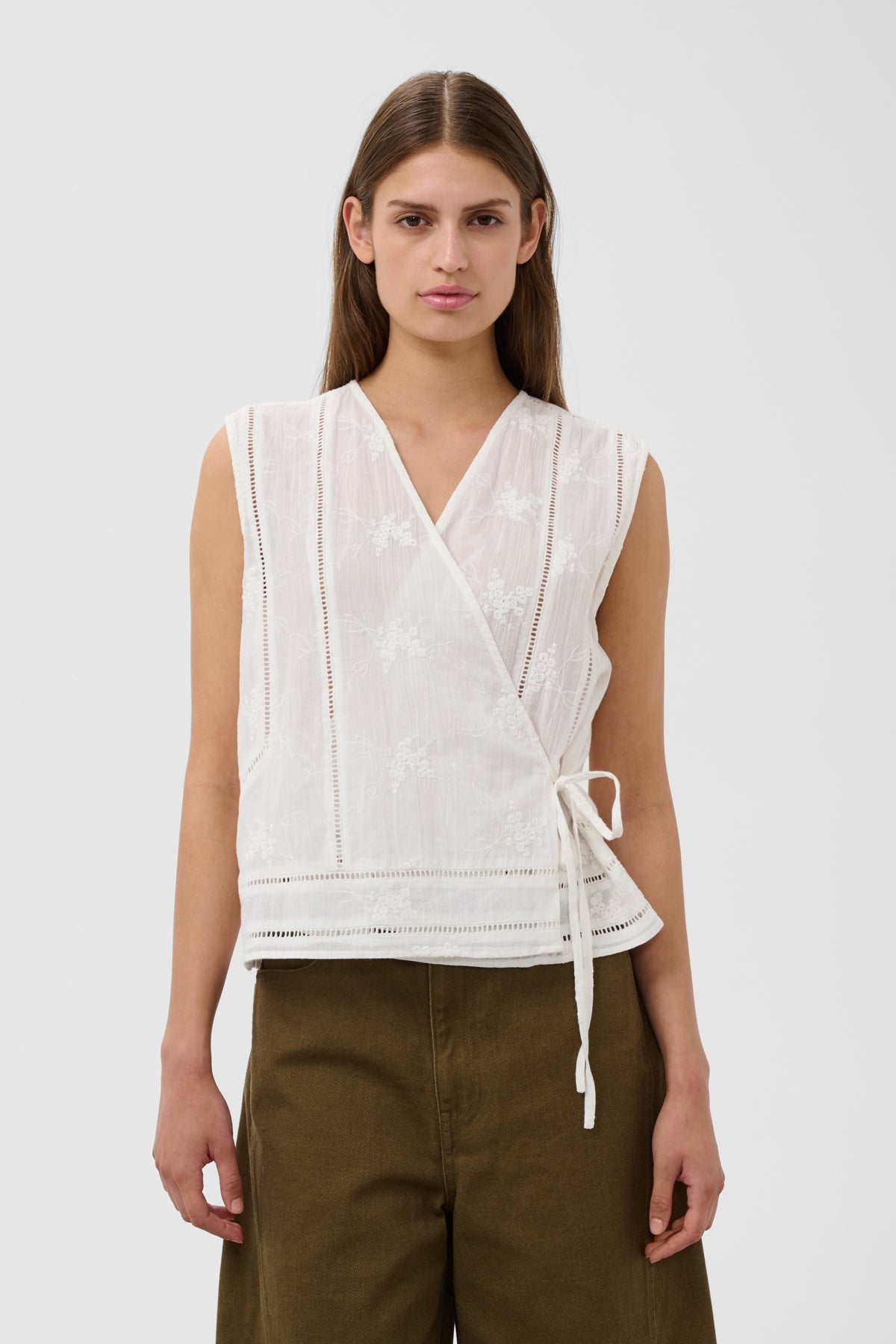 SLEmbla Wrap Top Broken White - 111001 - 30409289