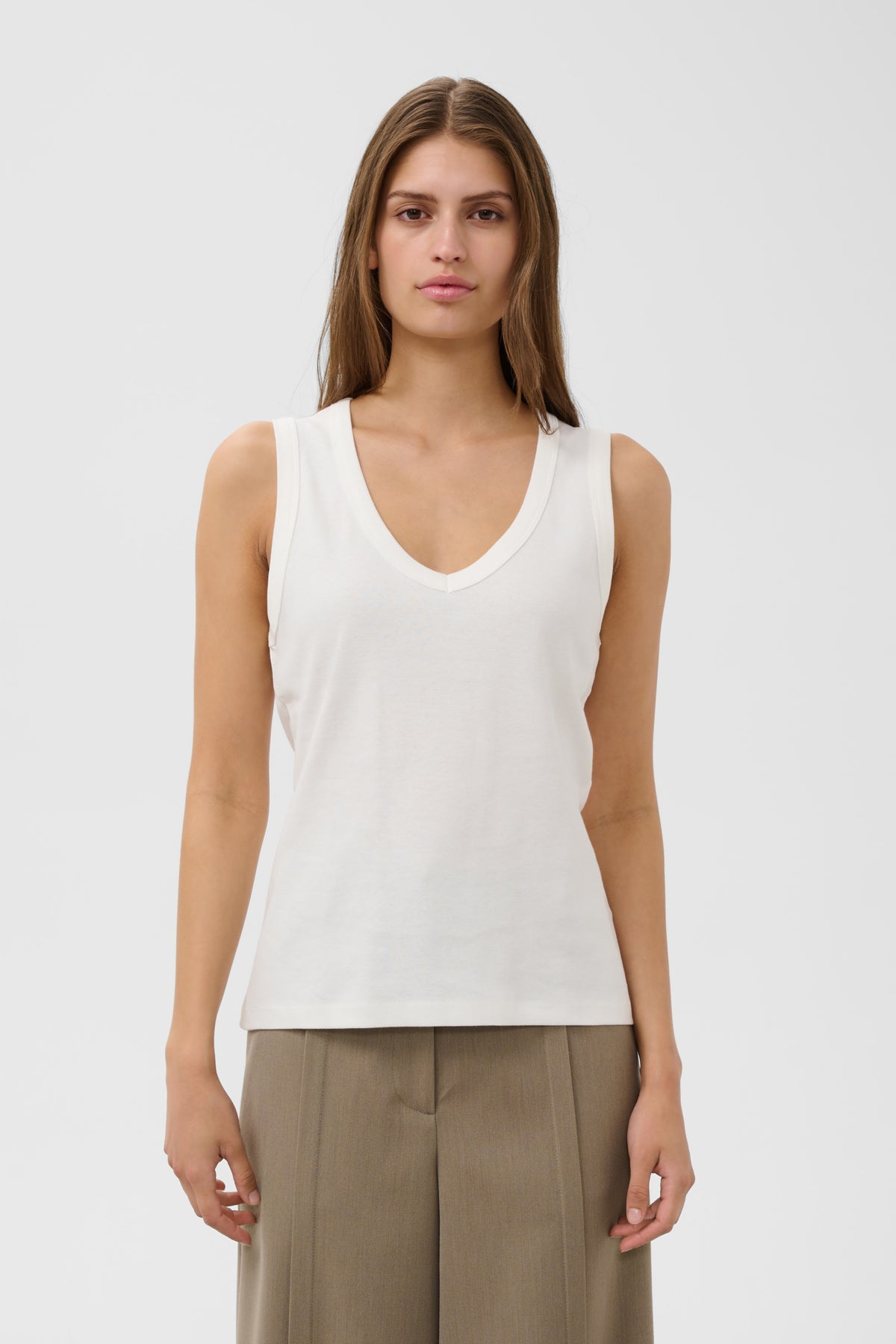SLCosetta V-Neck Tank Top Broken White - 111001 - 30409321