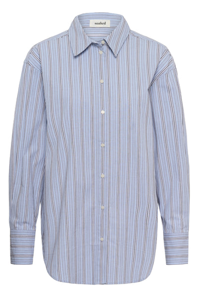 SLNoelle Striped Yoke Shirt LS Ashely Blue Stripes - 305045 - 30409340 Thumbnail
