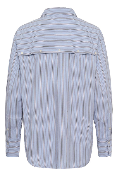 SLNoelle Striped Yoke Shirt LS Ashely Blue Stripes - 305045 - 30409340 Thumbnail