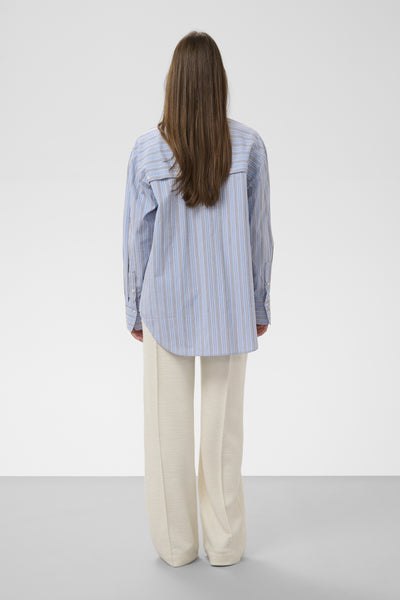 SLNoelle Striped Yoke Shirt LS Ashely Blue Stripes - 305045 - 30409340 Thumbnail