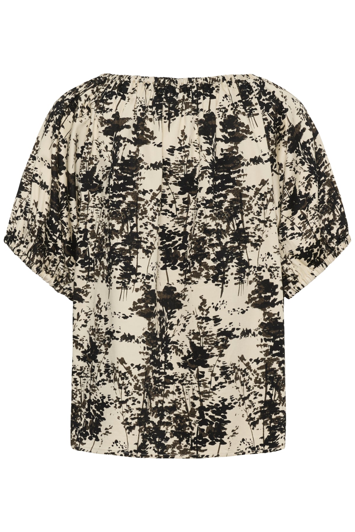 SLNaelle Printed Blouse SS Oatmeal Forest - 305085 - 30409345