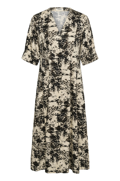 SLNaelle Chaman Printed Dress Oatmeal Forest - 305085 - 30409353 Thumbnail