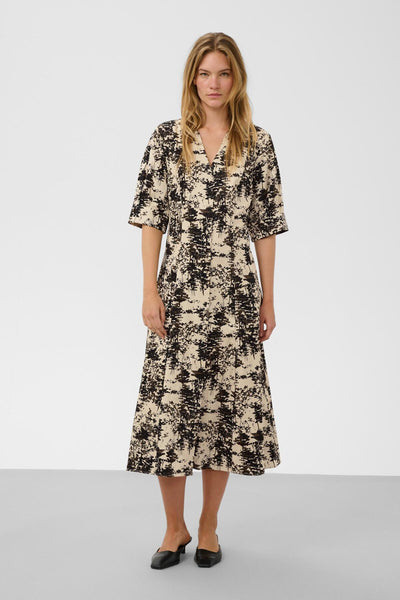 SLNaelle Chaman Printed Dress Oatmeal Forest - 305085 - 30409353 Thumbnail