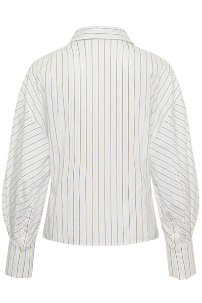 SLNoelle Balloon Shirt White and Beech Stripe - 30508 - 30409361 Thumbnail