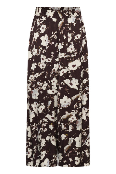 SLClero Noelle Printed Pants Brown Flower Print - 305074 - 30409383 Thumbnail