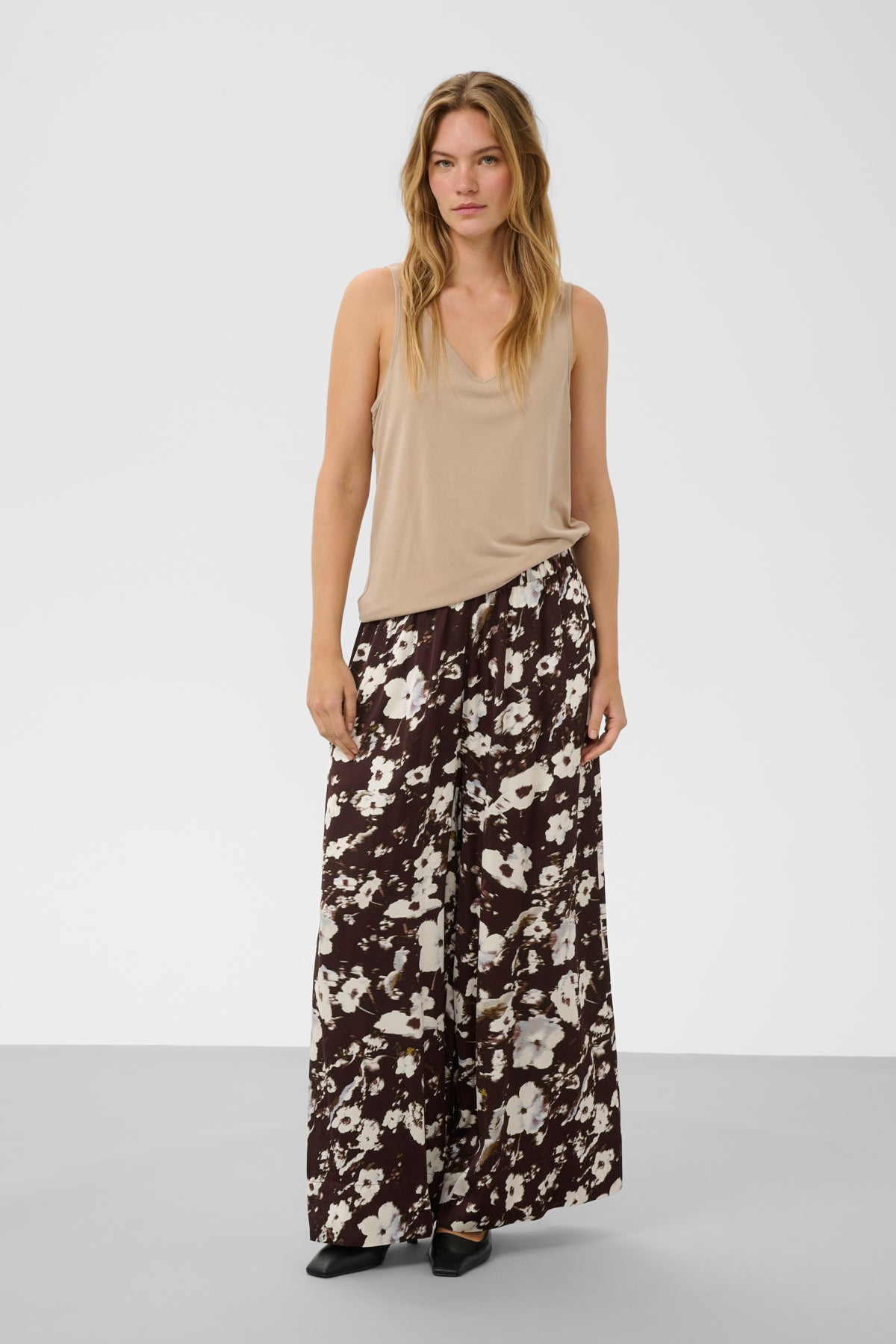 SLClero Noelle Printed Pants Brown Flower Print - 305074 - 30409383