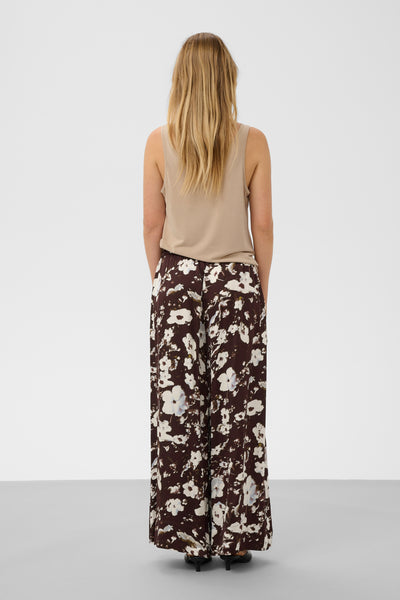 SLClero Noelle Printed Pants Brown Flower Print - 305074 - 30409383 Thumbnail