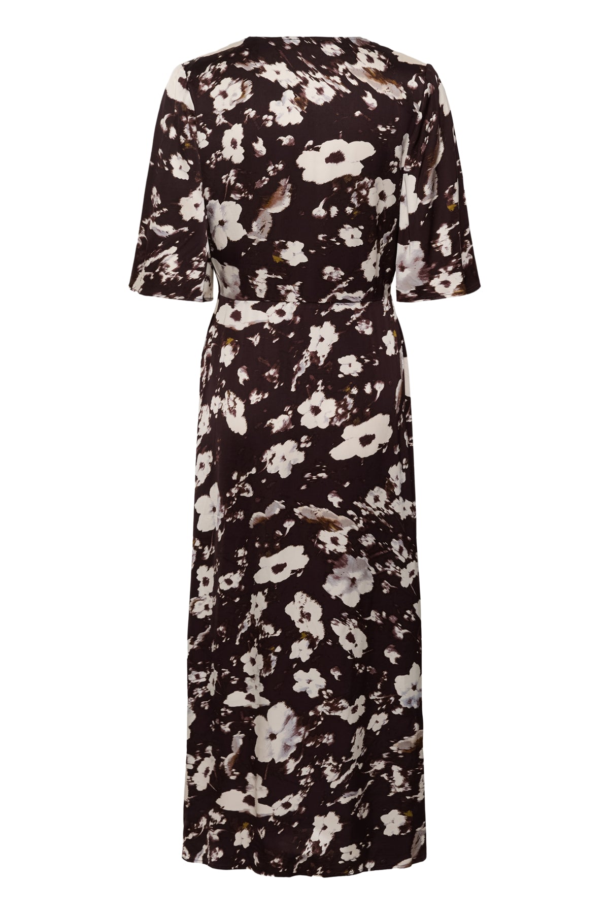 SLClero Midi Printed Dress SS Brown Flower Print - 305074 - 30409386