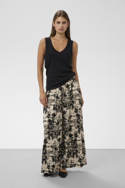 SLNaelle Printed Pants Oatmeal Forest - 305085 - 30409405 Thumbnail