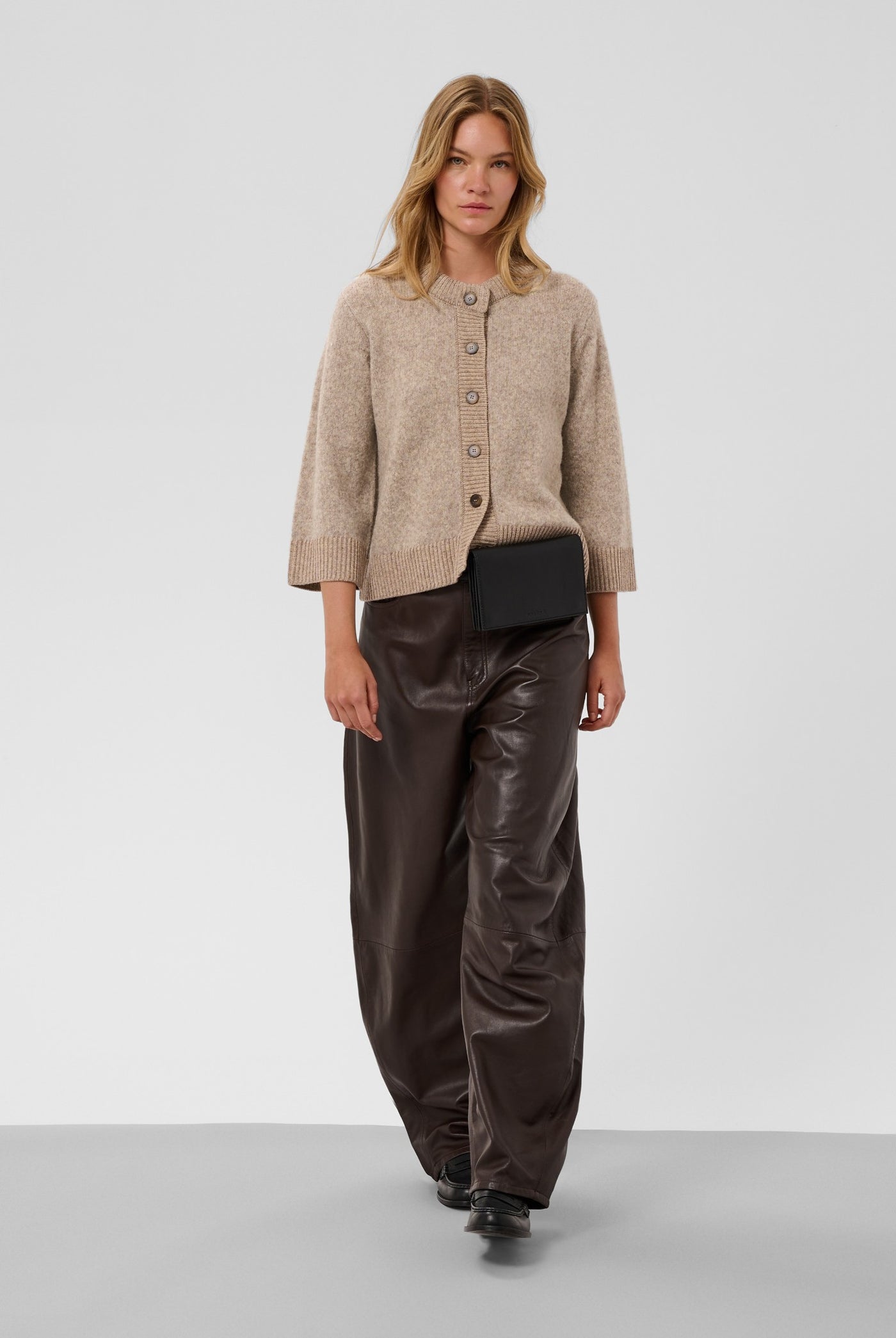SLIdalia Cardigan SS Walnut Melange - 1811121 - 30409424
