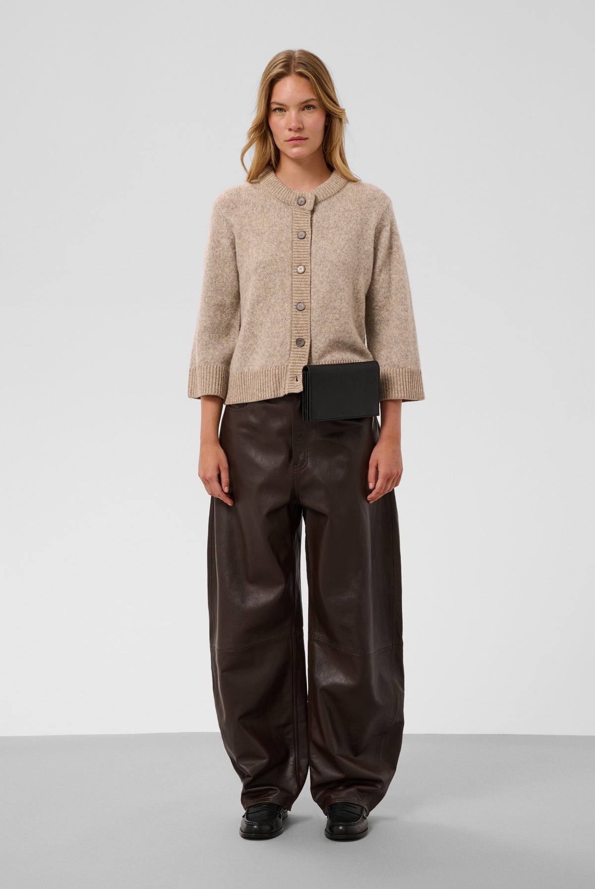 SLIdalia Cardigan SS Walnut Melange - 1811121 - 30409424