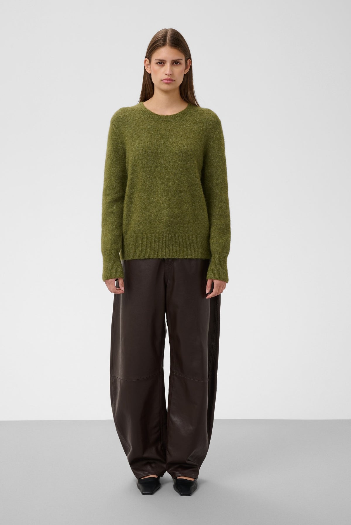 SLAnina Molina Crew-Neck Pullo Loden Green Melange - 1804221 - 30409434