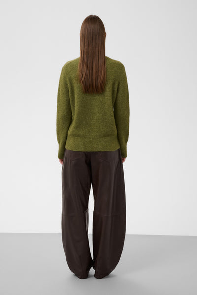 SLAnina Molina Crew-Neck Pullo Loden Green Melange - 1804221 - 30409434 Thumbnail