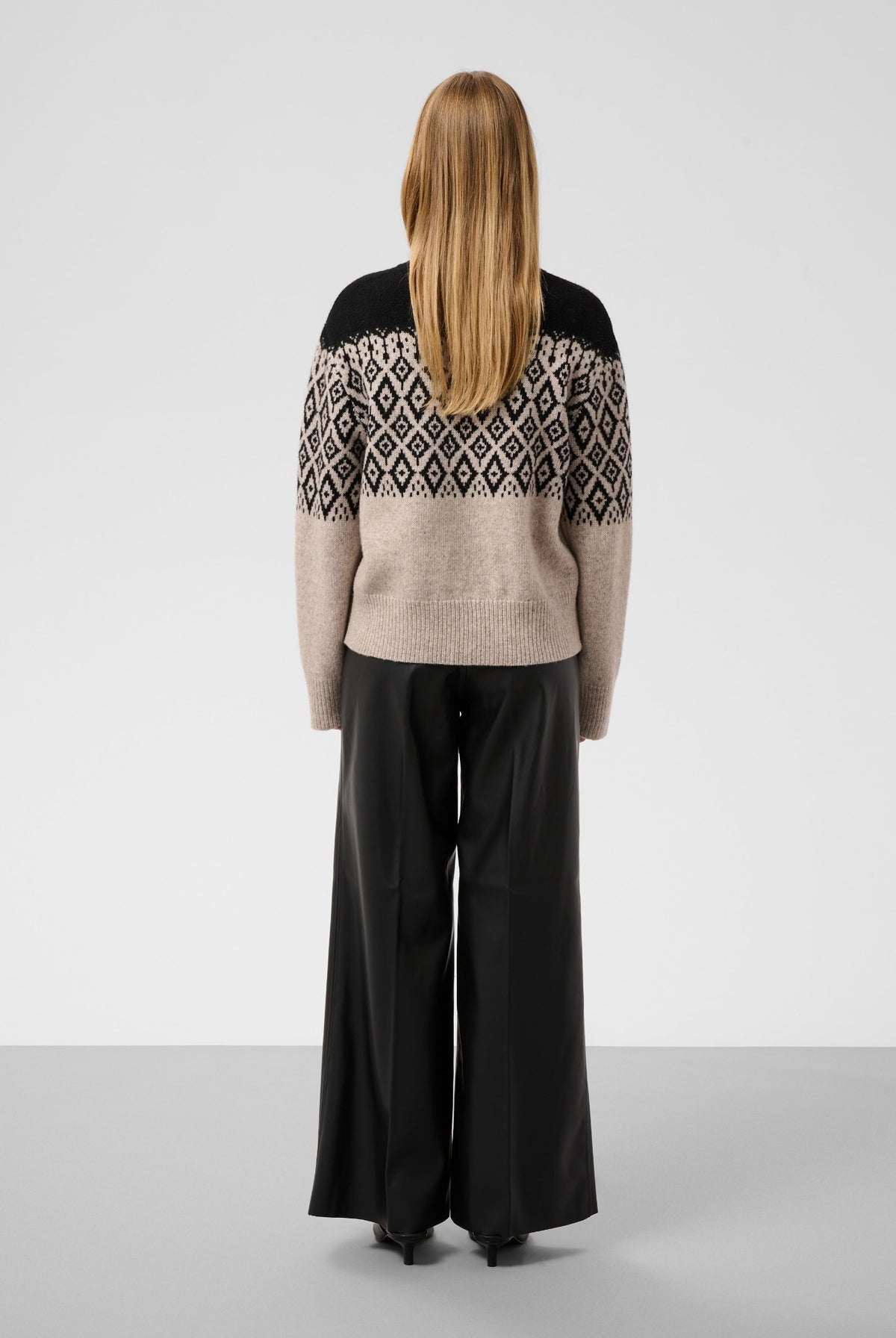 SLKaegan Pullover Black and Pistachio Fair Isle - 30409436