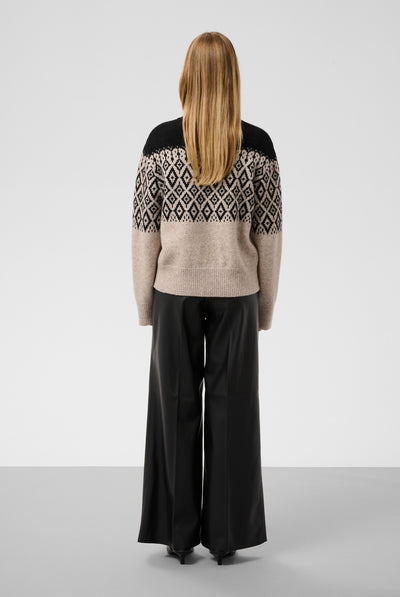 SLKaegan Pullover Black and Pistachio Fair Isle - 30409436 Thumbnail