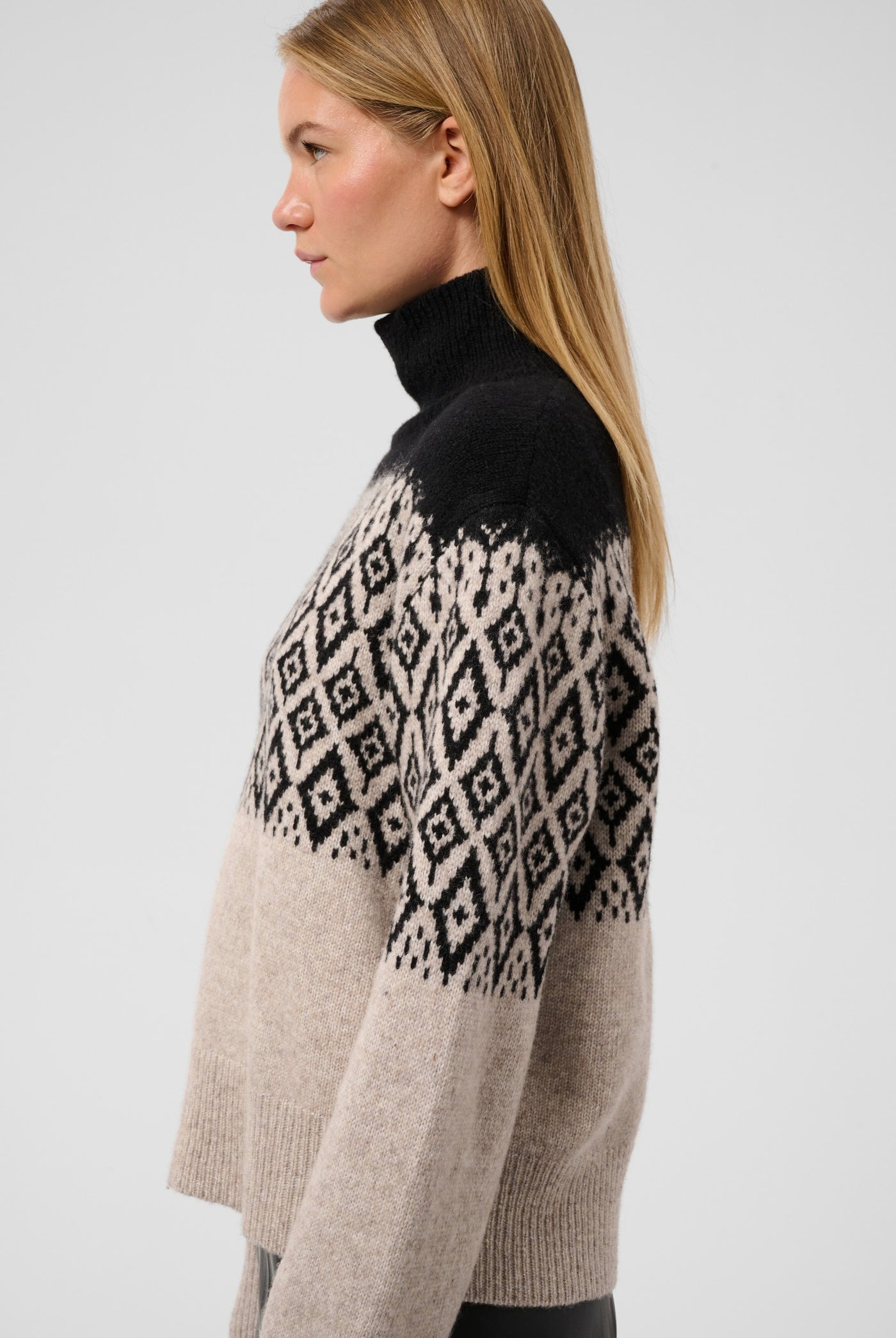 SLKaegan Pullover Black and Pistachio Fair Isle - 30409436