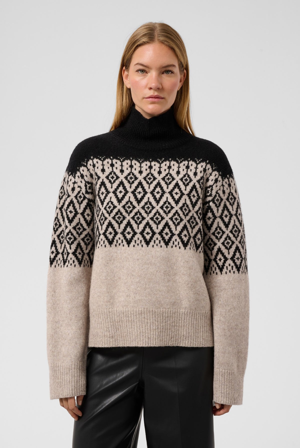 SLKaegan Pullover Black and Pistachio Fair Isle - 30409436