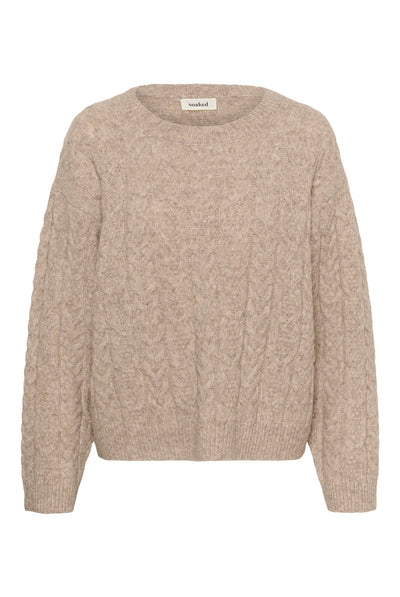 SLIdalia Cable Pullover Walnut Melange - 1811121 - 30409448 Thumbnail