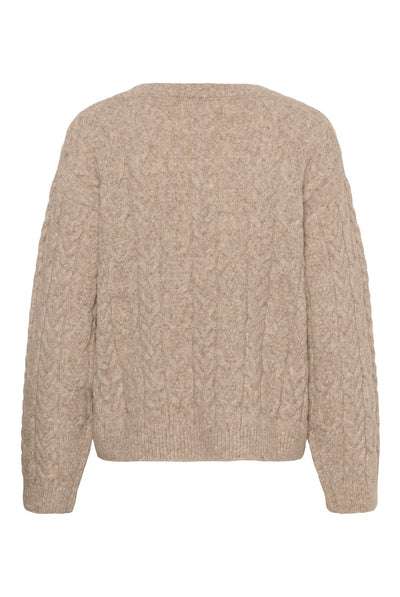 SLIdalia Cable Pullover Walnut Melange - 1811121 - 30409448 Thumbnail