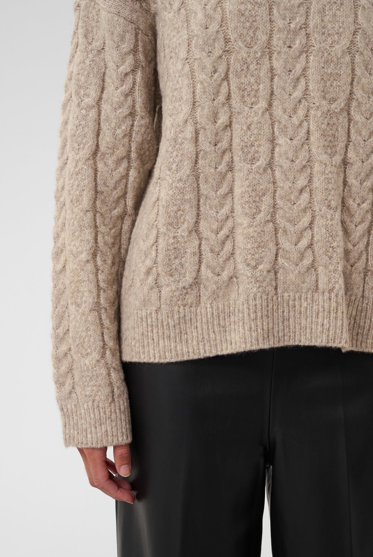 SLIdalia Cable Pullover Walnut Melange - 1811121 - 30409448