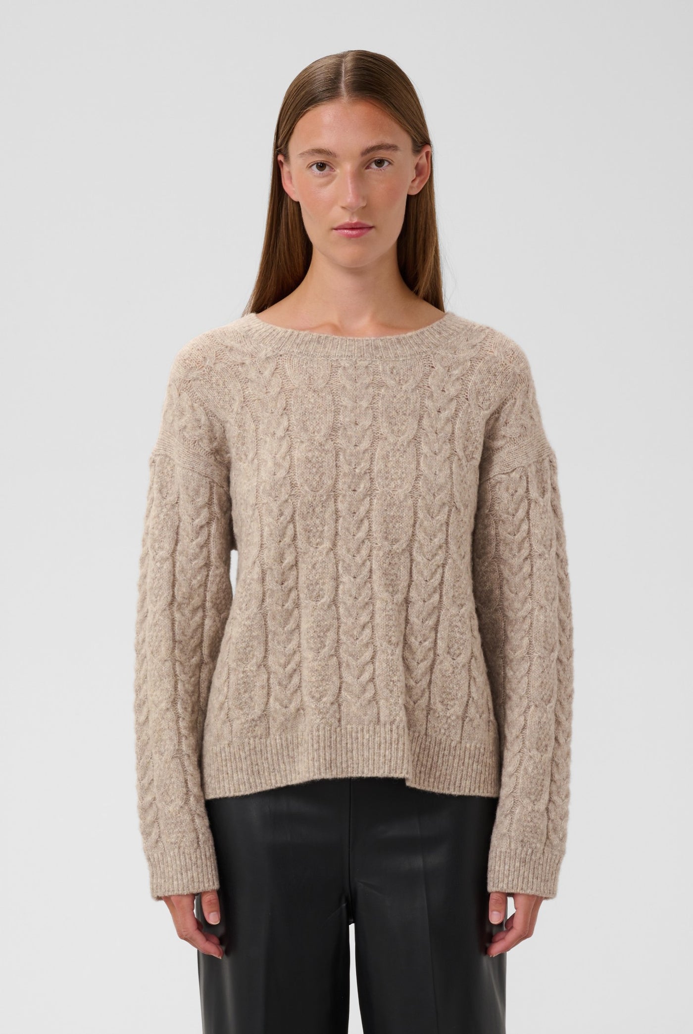 SLIdalia Cable Pullover Walnut Melange - 1811121 - 30409448